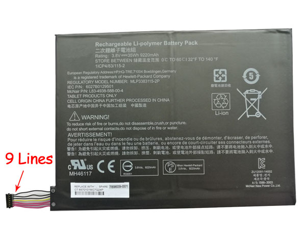 HP 789609-001 tablet batterien